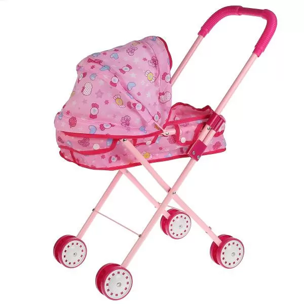 Коляска для кукол M 0354-1 U/R  с двойными колесами