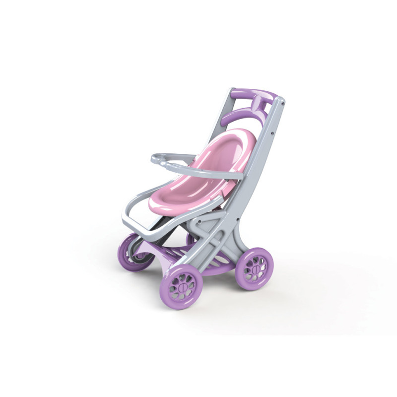 Коляска для ляльок з шезлонгом Doloni Toys 0122/04 Сіро-рожева