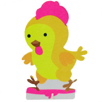 Фетрова сувенірна фігурка на підставці "Курча" 180182 (180182)