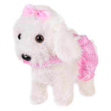М'який інтерактивний песик Bambi CL1738A/B на повідку Білий (CL1738A/B-B)