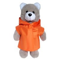 М'яконабивна іграшка пухнастий Ведмедик МС 080501-05 у помаранчовому плащі 35 см (МС 080501-05)