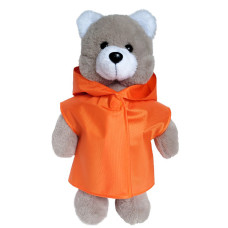 М'яконабивна іграшка пухнастий Ведмедик МС 080501-05 у помаранчовому плащі 35 см (МС 080501-05)