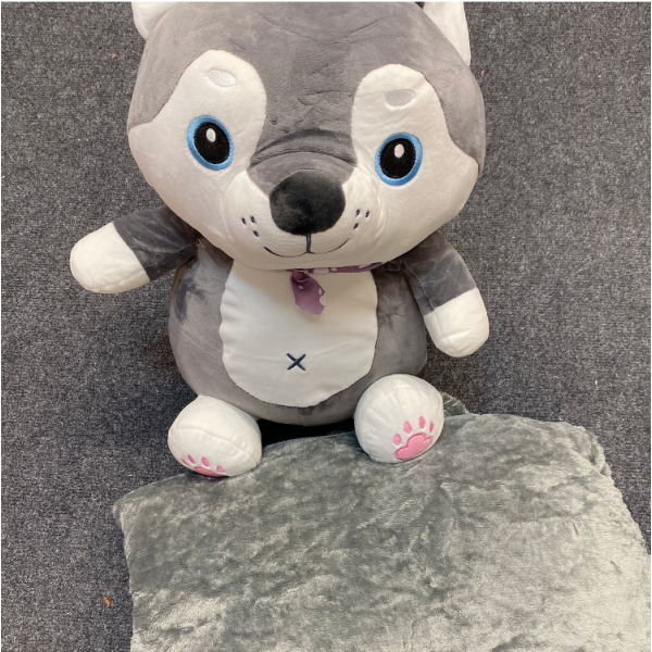 Дитяча м'яка іграшка "Собачка" L1131 іграшка з пледом, розмір 50 см (L1131)