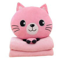 Дитяча м'яка іграшка "Кішечка" L1128(Pink) іграшка з пледом, розмір 40 см (L1128(Pink))