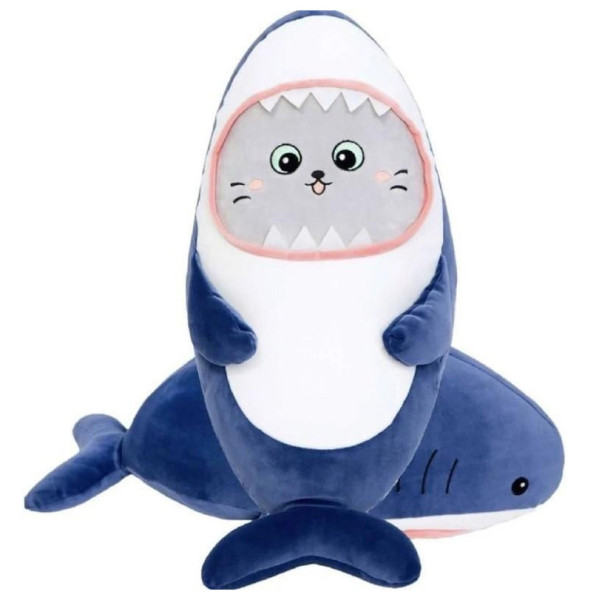 Дитяча м'яка іграшка "Кіт в костюмі акули" K15252, розмір 25 см (K15252)