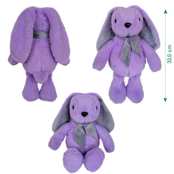 Іграшка м'яконабивна Зайченя МС 080501-10 фіолетове 33 см  (МС 080501-10)
