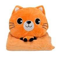 Дитяча м'яка іграшка "Кішечка" L1128(Peach) іграшка з пледом, розмір 40 см (L1128(Peach))