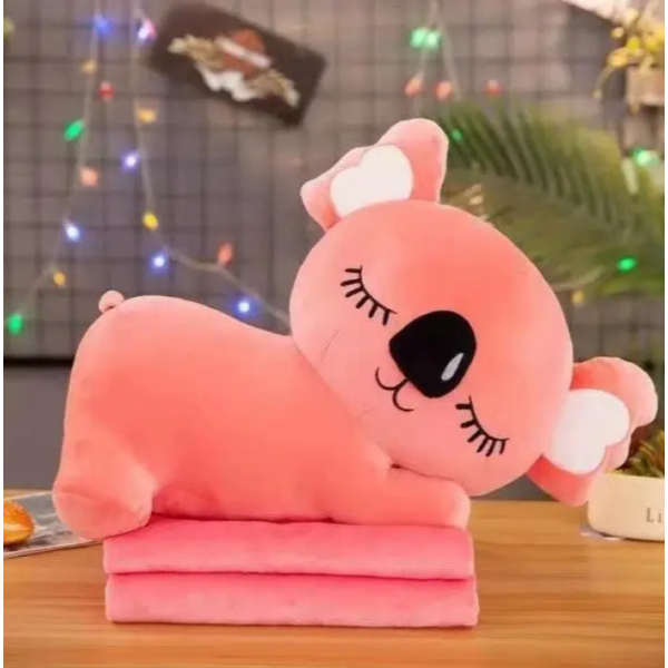Дитяча м'яка іграшка "Коала" L1129(Pink) іграшка з пледом, розмір 50 см (L1129(Pink))
