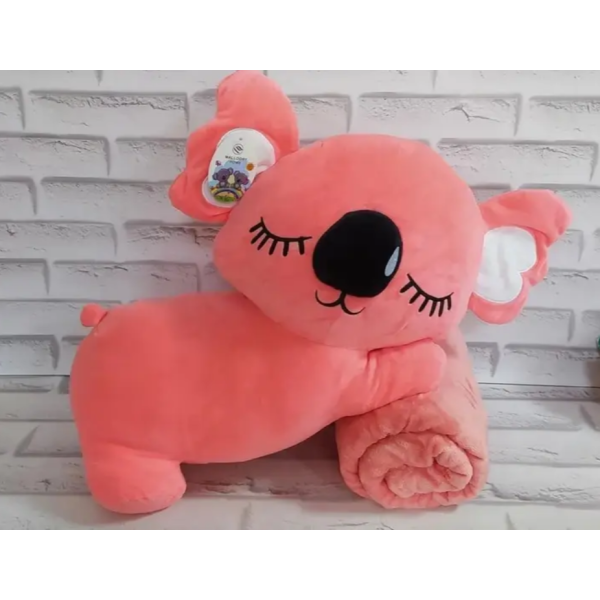 Дитяча м'яка іграшка "Коала" L1129(Pink) іграшка з пледом, розмір 50 см (L1129(Pink))