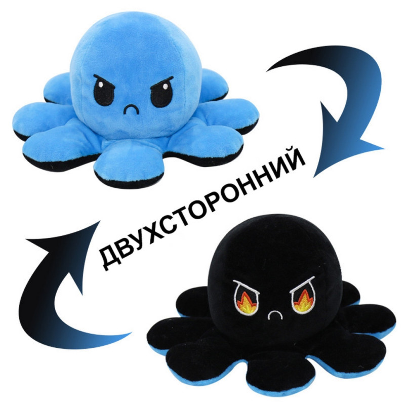 М'яка іграшка восьминіг M098, 40 см, 2-х сторонній