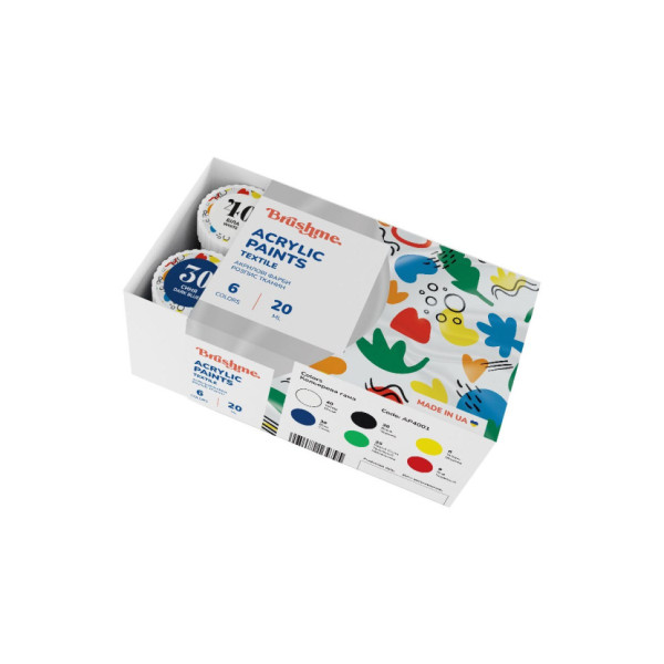 Акрилова фарба текстильна Набір 4001 Brushme AP4001 6 кольорів (AP4001)