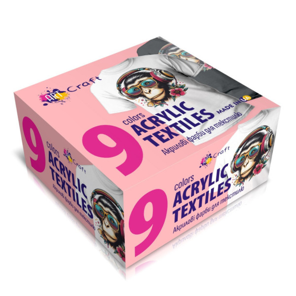 Набір акрилових фарб для текстилю 5026-AC 9 кольорів по 20 мл (5026-AC)