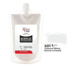 Фарба акрилова художня еластична "Білила титанові" 401, 200 мл (401)