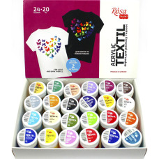 Набір акрилової фарби для розпису тканин 13420217, 24 баночки (13420217)