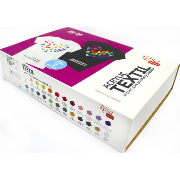 Набір акрилової фарби для розпису тканин 13420217, 24 баночки (13420217)