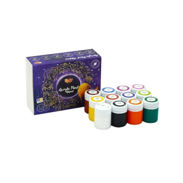 Набір акрилових фарб 851202, 12 кольорів по 20 мл (851202)