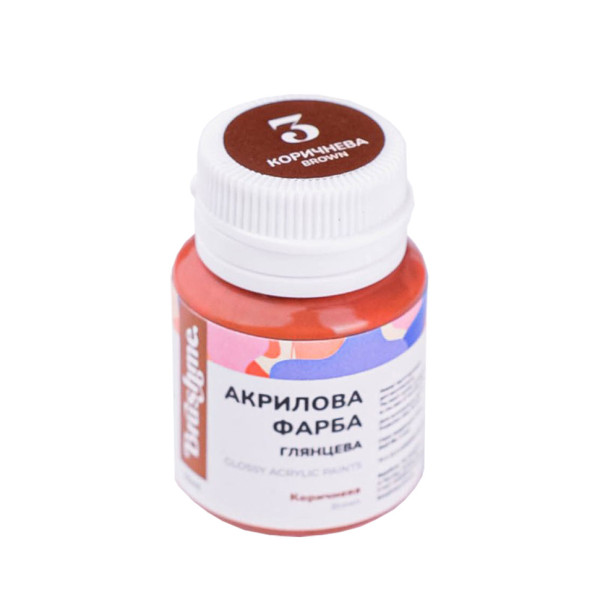 Акрилова фарба глянцева Коричнева Brushme ACPT3 20 мл