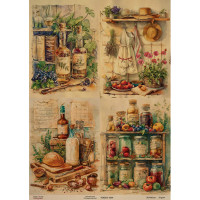 Декупажна карта на крафт-папері "Ботаніка Вінтаж" FDKDA3-0059, 29,7x42 см (FDKDA3-0059)