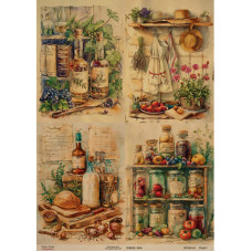 Декупажна карта на крафт-папері "Ботаніка Вінтаж" FDKDA3-0059, 29,7x42 см (FDKDA3-0059)