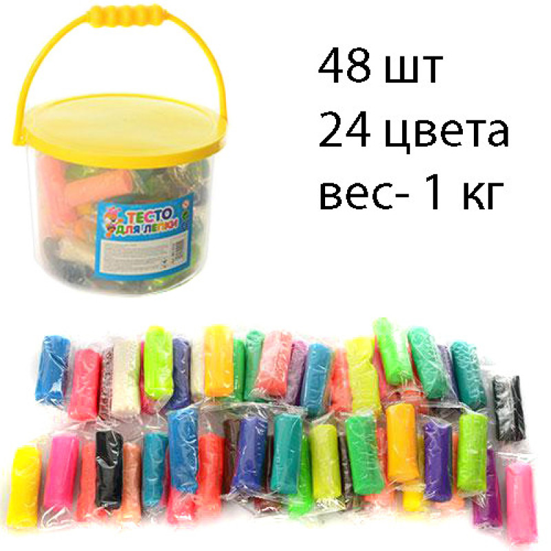 Дитяче тісто для ліплення MK 0028, 24 кольори 960р
