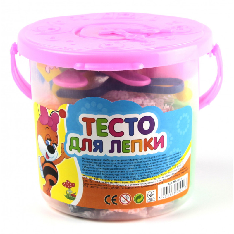 Детское тесто для лепки MK 0513, 16 цветов