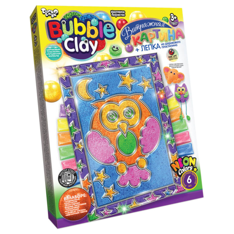 Набір для творчості Вітражна картина Bubble Clay 8063DT, 6 видів
