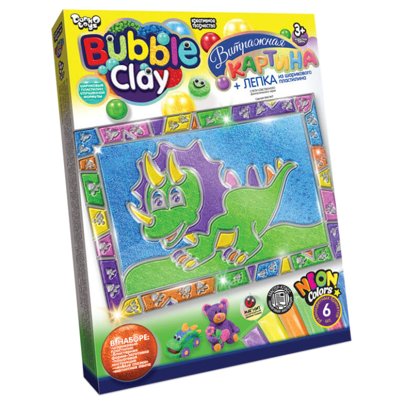 Набір для творчості Вітражна картина Bubble Clay 8063DT, 6 видів