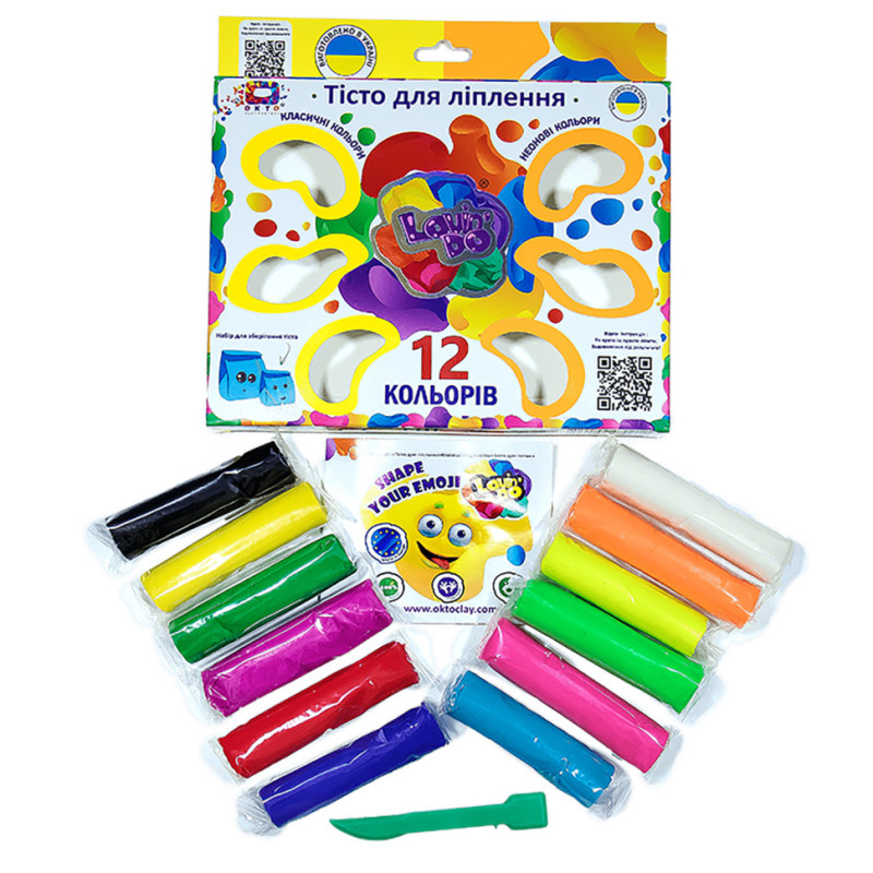 Набір тіста для ліплення TM Lovin'Do Асорті 12 кольорів Colorful Boom-УКР 41015