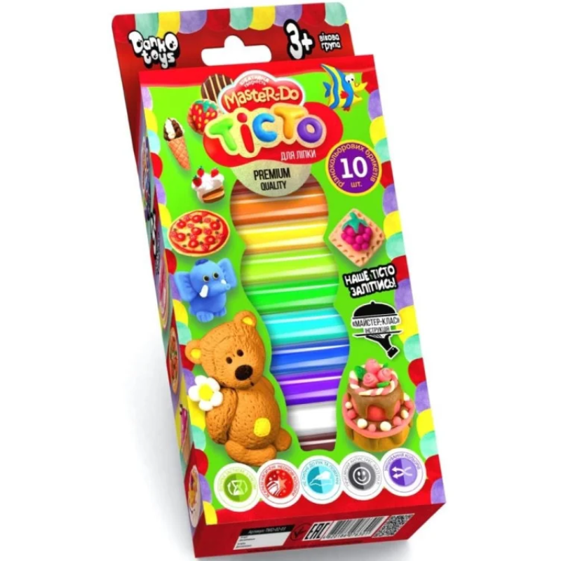 Комплект творчості Тісто для ліплення "Master Do" Danko Toys TMD-02-02 10 кольорів УКР
