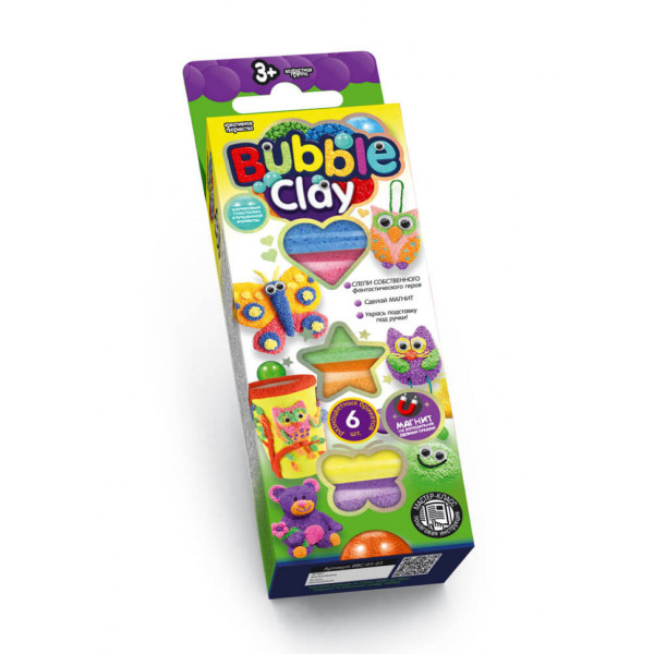 Набор для творчества Шариковый пластилин Bubble Clay 7995DT, 6 цветов