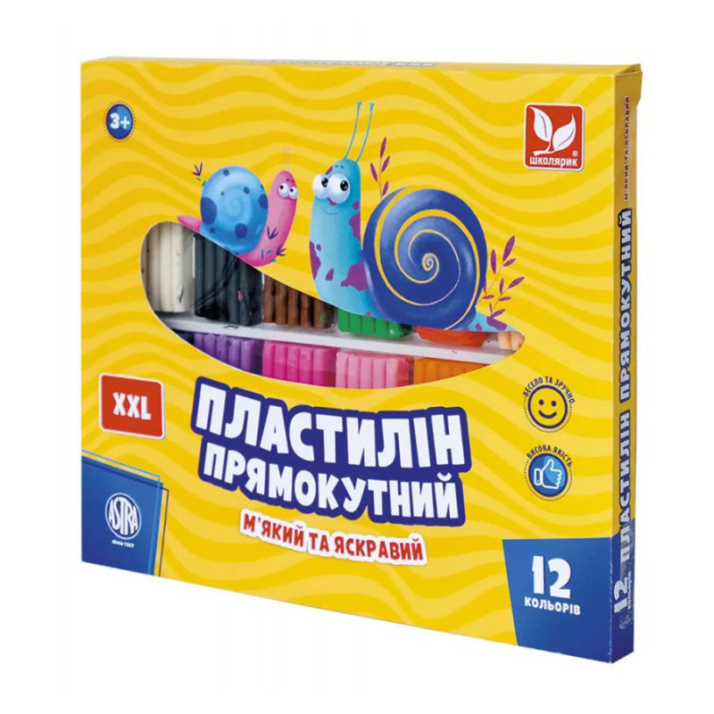 Пластилін прямокутний 303117001-UA 12 кольорів