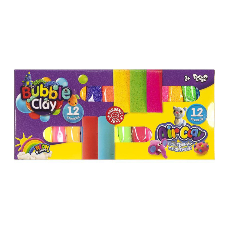 Комплект креативної творчості "Air Clay+Bubble Clay" ARBB-02-01U неоновий колір