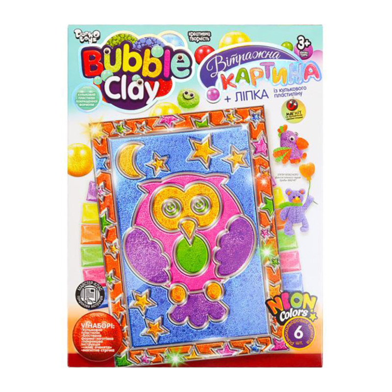 Набір креативної творчості "BUBBLE CLAY" BBC-02-01U…-06U вітражна картина