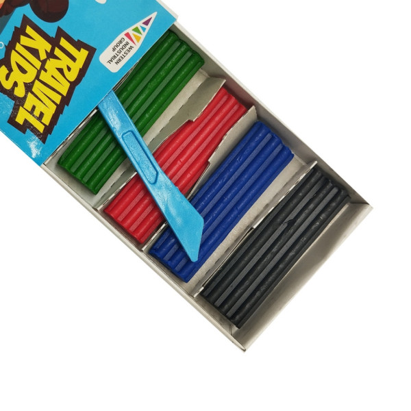 Дитячий пластилін "Travel Kids" 331008/TK восковий, 6 кольорів по 12 г (331008/TK)