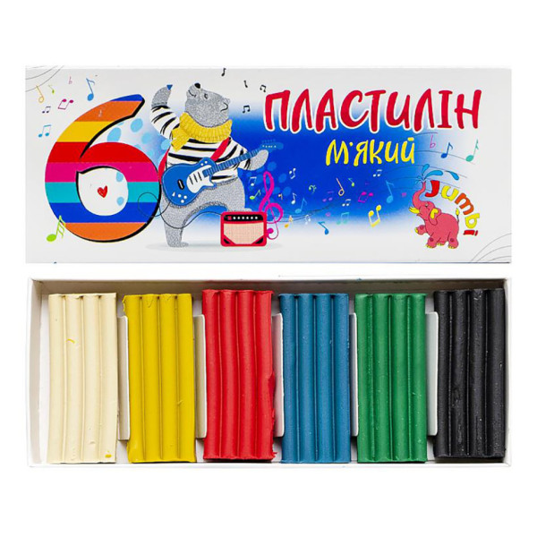 Набір для творчості Пластилін КТ 230601, 6 кольорів, 108 грам (КТ 230601)