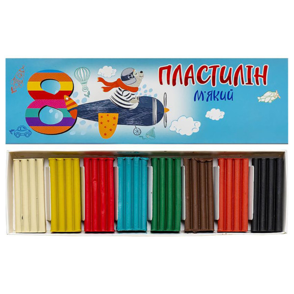 Набір для творчості Пластилін КТ 230602, 8 кольорів, 144 грами (КТ 230602)