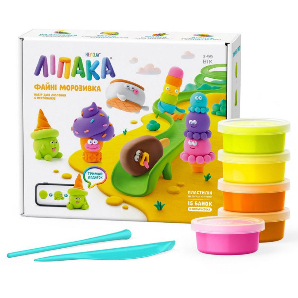 Меганабор пластилина "Файные мороженые" ЛИПАКА 15029-UA01 самостоятельно затвердевает(15029-UA01)