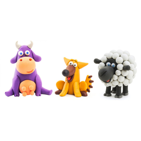 Набор самозатвердевающего пластилина ЛИПАКА – Коровка, пёсик, овца 60024-UA01(60024-UA01)