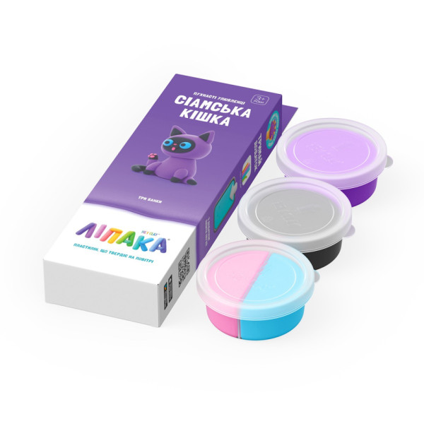 Набір самозатвердіючого пластиліну Пухнасті улюбленці Сіамська кішка ЛІПАКА 30112-UA01  (30112-UA01)