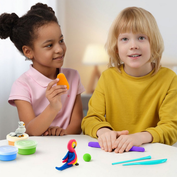 Меганабір пластиліну "Птахи" ЛІПАКА 15013-UA01 самостійно твердне (15013-UA01)