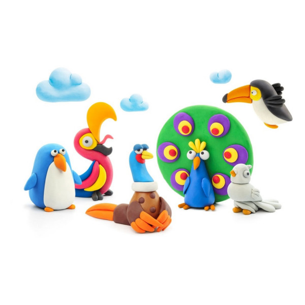 Меганабір пластиліну "Птахи" ЛІПАКА 15013-UA01 самостійно твердне (15013-UA01)