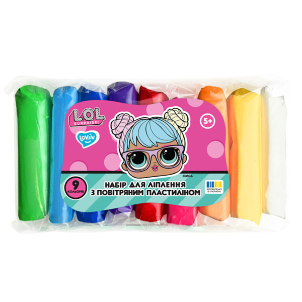 Набір для ліплення з повітряним пластиліном L.O.L. Surprise! LOL70195, 9 кольорів класик (LOL70195)