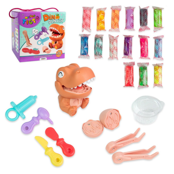 Дитячий набір для творчості "Містер тісто Dino Dentist" 41020, 24 предмети (41020ST)
