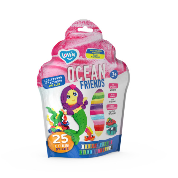 Набор для лепки с воздушным пластилином Air Clay 70159, 25 стиков Русалка(70159-1)