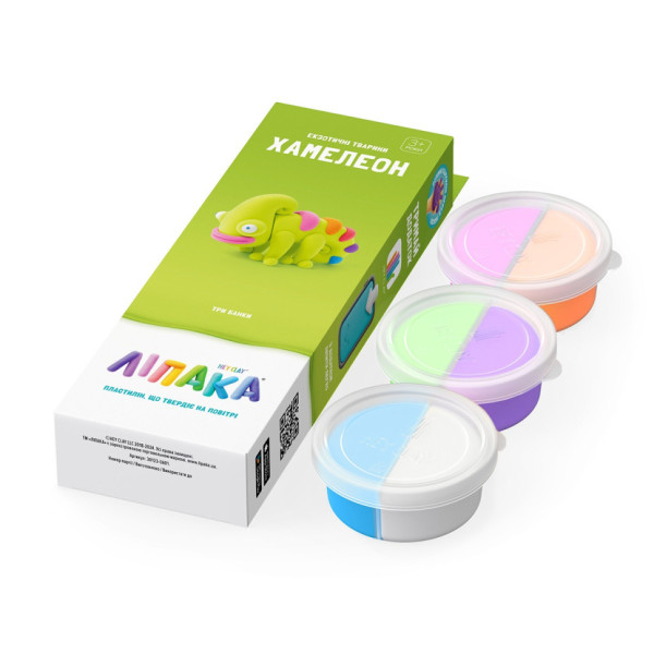 Набір самозатвердіючого пластиліну Екзотичні тварини Хамелеон ЛІПАКА 30123-UA01 (30123-UA01)