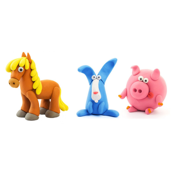 Набор самозатвердевающего пластилина ЛИПАКА – Поросенок, лошадка, кролик 60023-UA01(60023-UA01)