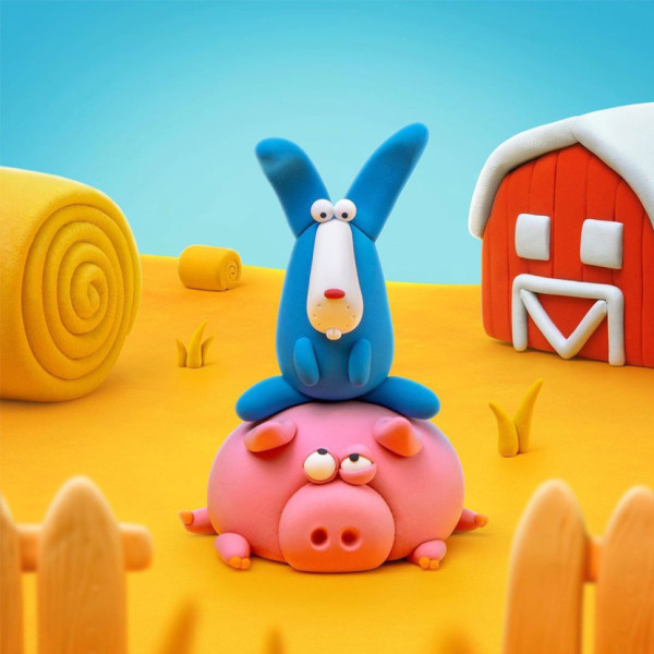 Набор самозатвердевающего пластилина ЛИПАКА – Поросенок, лошадка, кролик 60023-UA01(60023-UA01)