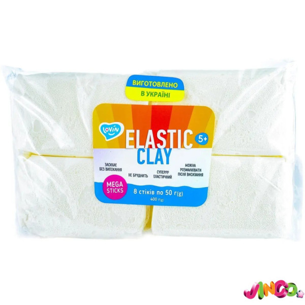 Набір для ліплення з повітряним пластиліном Elastic Clay white 70165, 400 гр (70165)