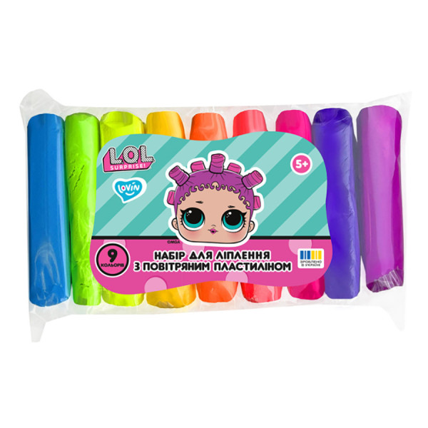 Набір для ліплення з повітряним пластиліном L.O.L. Surprise! LOL70193, 9 кольорів неон (LOL70193)