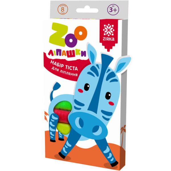 Тісто для ліплення ZOOлипашки "Зебра" ZIRKA 140212 (8 різнокольорових стиків по 35 г) (140212)